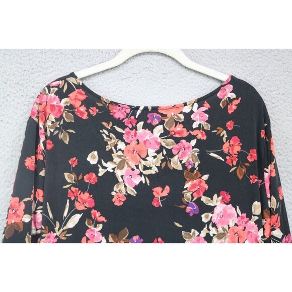 Susan Graver 3/4 Sleeve Dark Floral Tunic-Size 3X-Whimsigoth - Picture 10 of 10